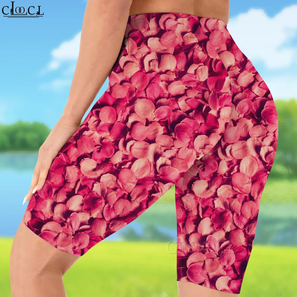 CLOOCL леггинсы с высокой талией шорты принтом розы в стиле ретро женские