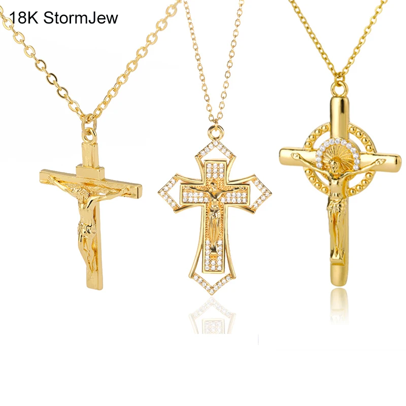 

Jesus Cross Necklace Pendant Christian Necklace For Women Men Vintage Punk Accessory Religion Faith Jewelry Prayer Baptism Gifts