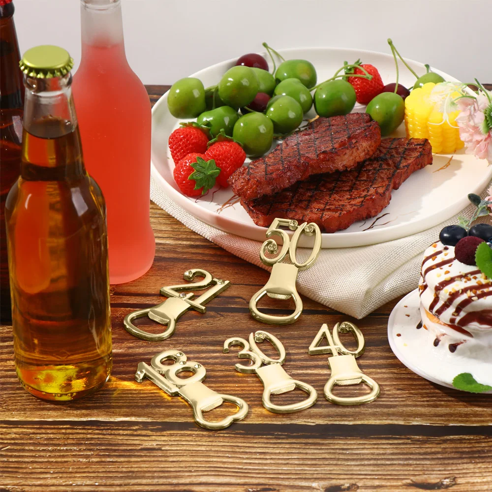 1 шт. Стразы металлические открывалки для бутылок в форме цифр открывалка юбилея