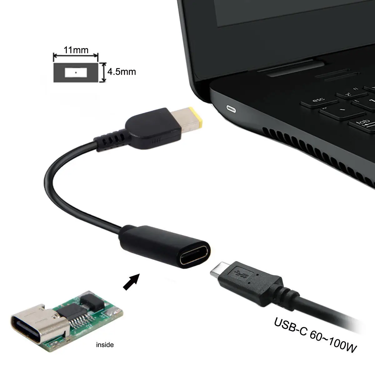 Chenyang Тип C USB женский Вход переменного тока в постоянный 7 4*5 0 мм/5 5*2 5 1 мм/4 0*1 3 мм ..