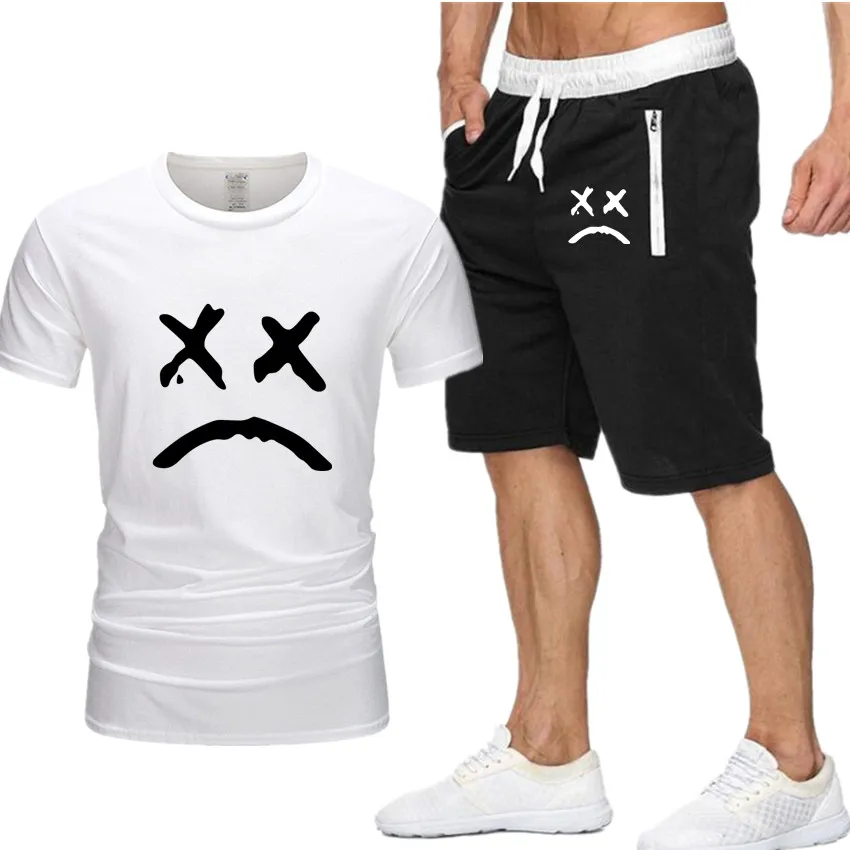 Love lil. Открытый спортивный костюм с принтом футболка + шорты модные тенденции в