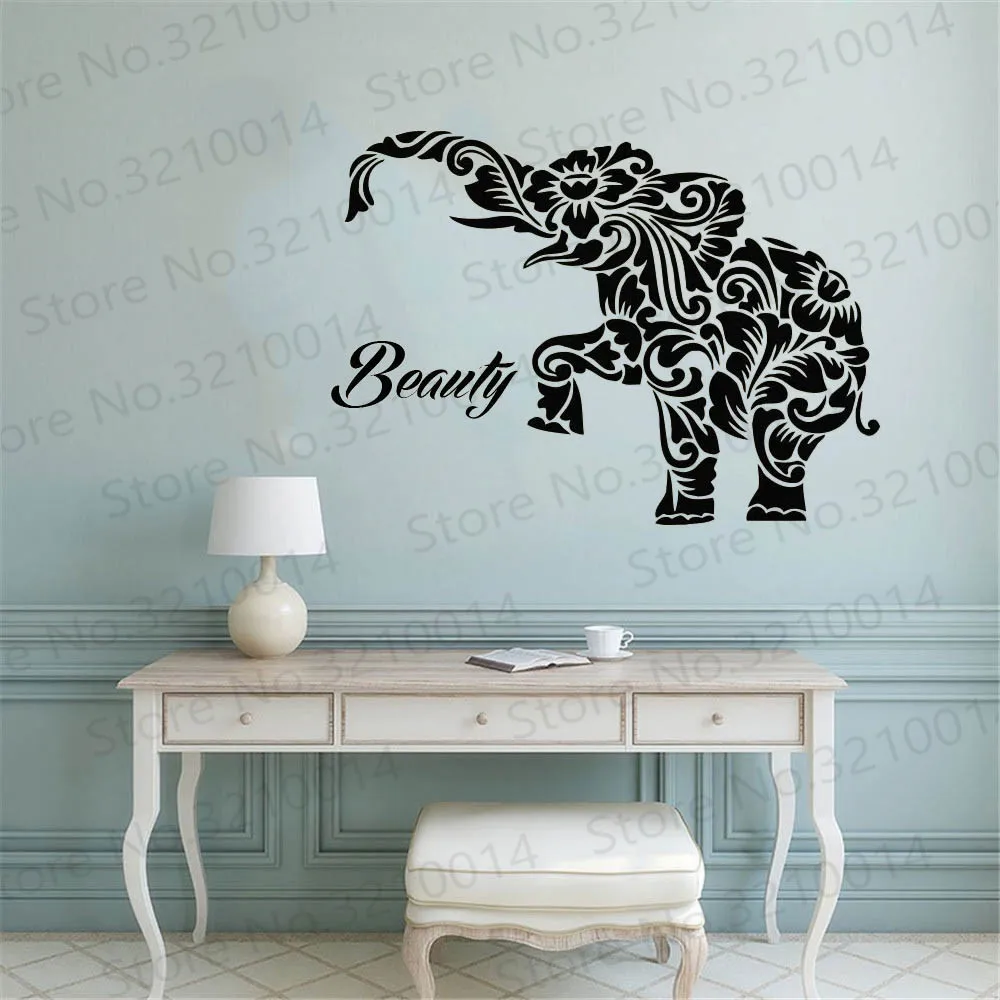 

Красота, искусственный слон, виниловые наклейки, украшение для дома, спальни, барбершопа, окна, декор PW981