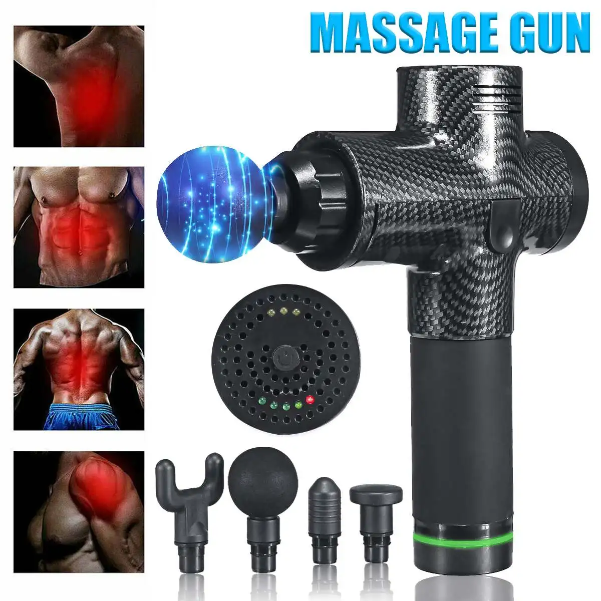 Pistola de masaje muscular profundo, masajeador de espalda, cabeza y cuello, máquina...
