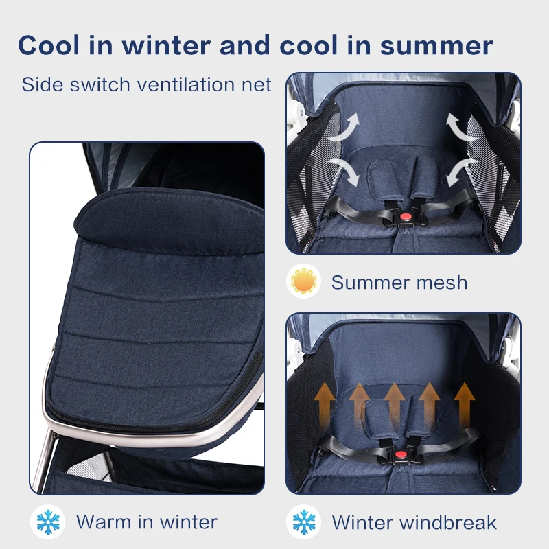 Leecus high view, складной светильник для детской коляски, может лежать и лежать, двусторонняя амортизирующая детская ручная тележка