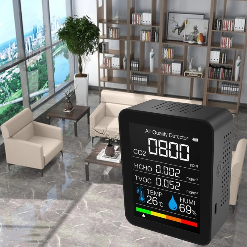 

TVOC CO2 Meter Digital Temperature Humidity Sensor Tester Air Quality Monitor