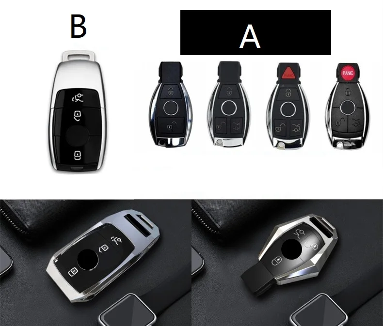 

Alloy Remote Smart Key Shell Case For Mercedes Benz AMG A C E S Class GLC W203 W210 W176 E43 W213 E300 E400 Key protector cover