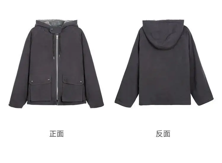 

Wear lamb wool coat on both sides women's new thickened cashmere cotton clothing trend in winter 2020