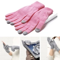 hot touch screen fashion mittens lovely unisex glove stretch soft knitted cotton autumn winter warm gloves 4 color