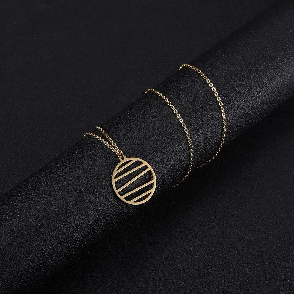 Ожерелье моя форма из нержавеющей стали для женщин Геометрические линии золотой
