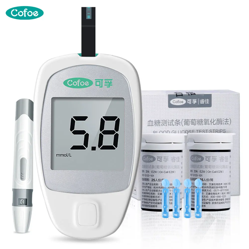 

Cofoe Blood Glucose Meter Strips & Lancets Measures the Blood Sugar Of Pregnant Women & Monitors The Diabetic Population at Home