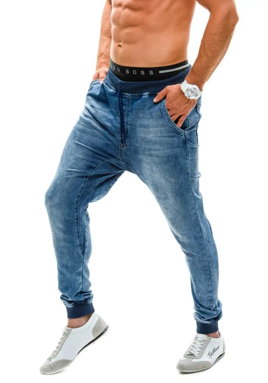 Мужские джинсовые длинные брюки 2020 эластичные мужские джинсы свободные синие со