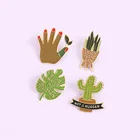 Прямая поставка, эмалевые булавки в виде кактуса, броши в виде суккулентов, значки в виде листьев, аксессуары для шляпы, сумки, женские ювелирные изделия, подарки для друзей, оптовая продажа
