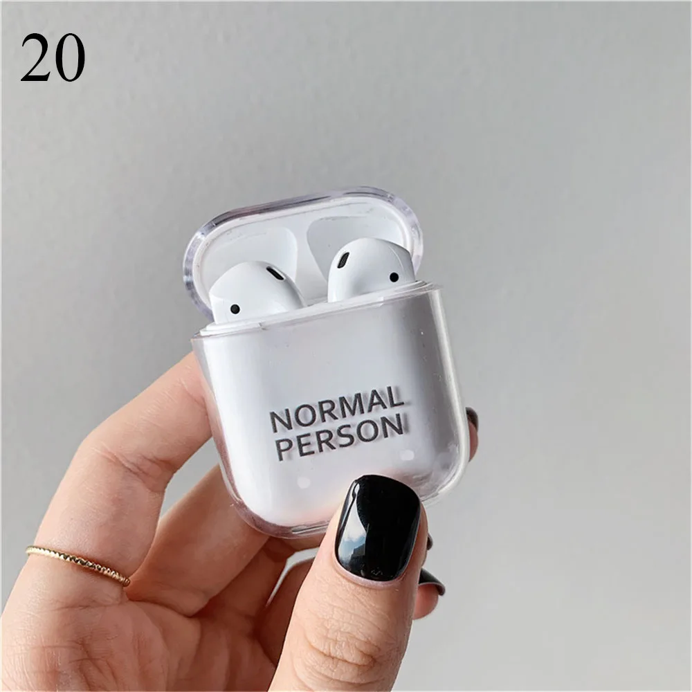 20 Модный 1 шт. Прозрачный жесткий чехол для Apple Airpods чехол Аксессуары для наушников Защитный рукав противоударное покрытие для наушников - Цвет: 20