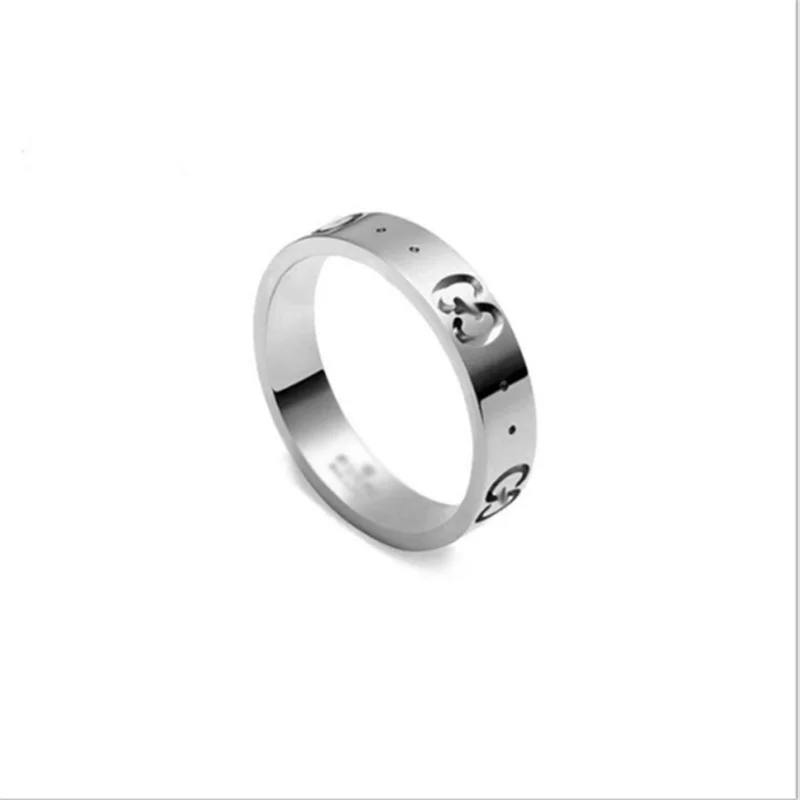 

Letter G series 18K yellow gold white gold rose gold narrow ring couple ring holiday gift