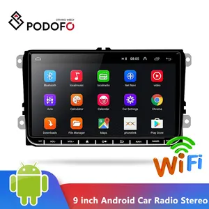 Автомагнитола Podofo, автомобильный мультимедийный плеер 2 din, 9 дюймов, Android 6,0, GPS, Wi-Fi, для VW Passat Golf MK5