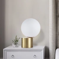 modern nordic glass ball brass table lamps living room bedroom study bedside led eye protection table lamp home deco
