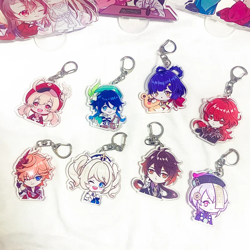 

Брелок для ключей с аниме Genshin Impact «Барбара ганнхилдоктор Кли», акриловый декоративный аксессуар для косплея, подарок на Рождество