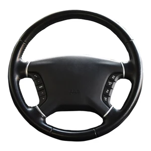 genuine leather car steering wheel cover for mitsubishi pajero v98 v97 2007 2014 galant 2008 2012steering wheel handlebar braid free global shipping
