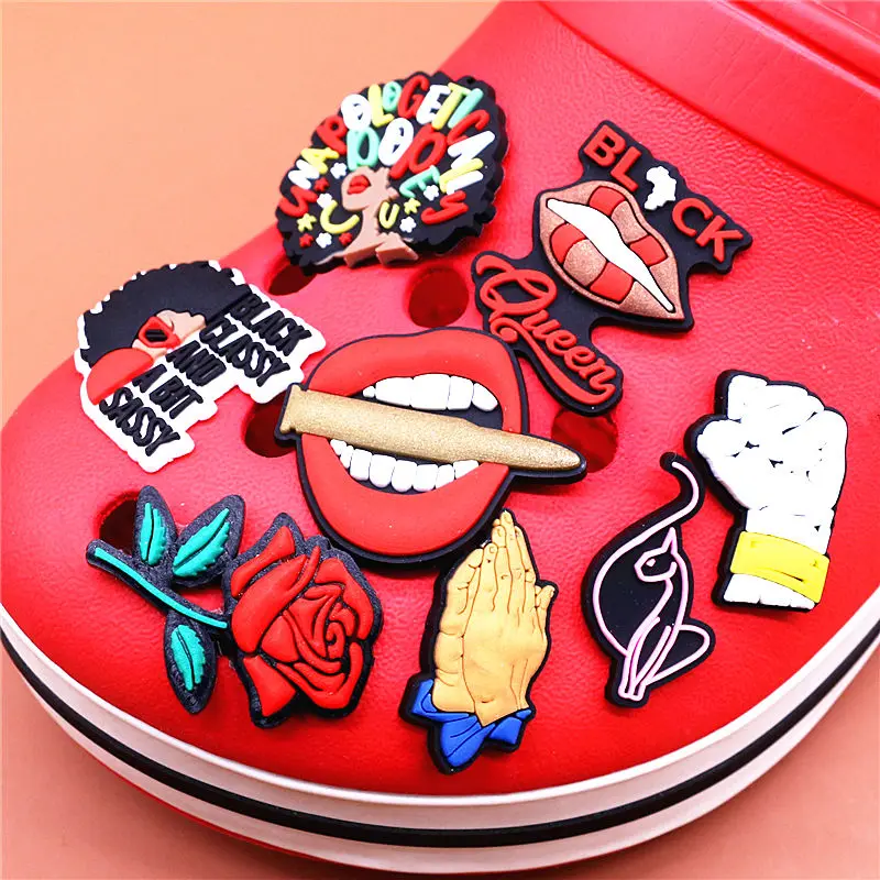 1pcs Black Lives Matter Shoe Charms Rights Protection Prayer Melanin Bullet Shoe Accessories Decoration Fit Croc Jibz Kids Gifts