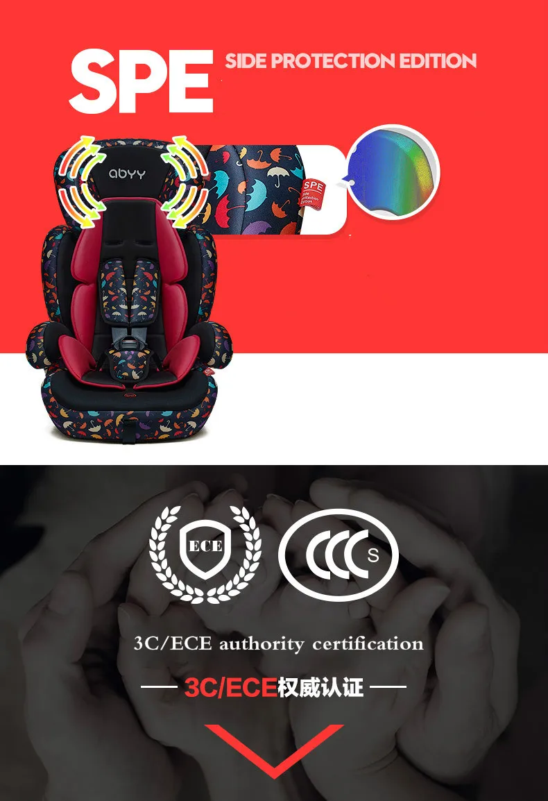 ECE/3C сертификационный центр детское безопасное сиденье детское автомобильное сиденье для детей 9 месяцев-12 лет