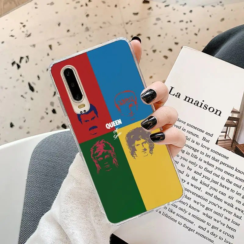 

Rock Freddie Mercury Queen Phone Case Transparent for Samsung A71 S9 10 20 HUAWEI p30 40 honor 10i 8x xiaomi note 8 Pro 10t 11