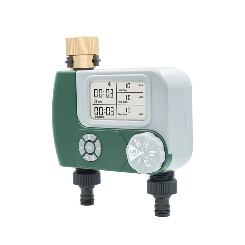 

Programmable Digital Faucet Water Timer Automatic Watering Sprinkler System Timer Irrigation Controller With Double Outlet