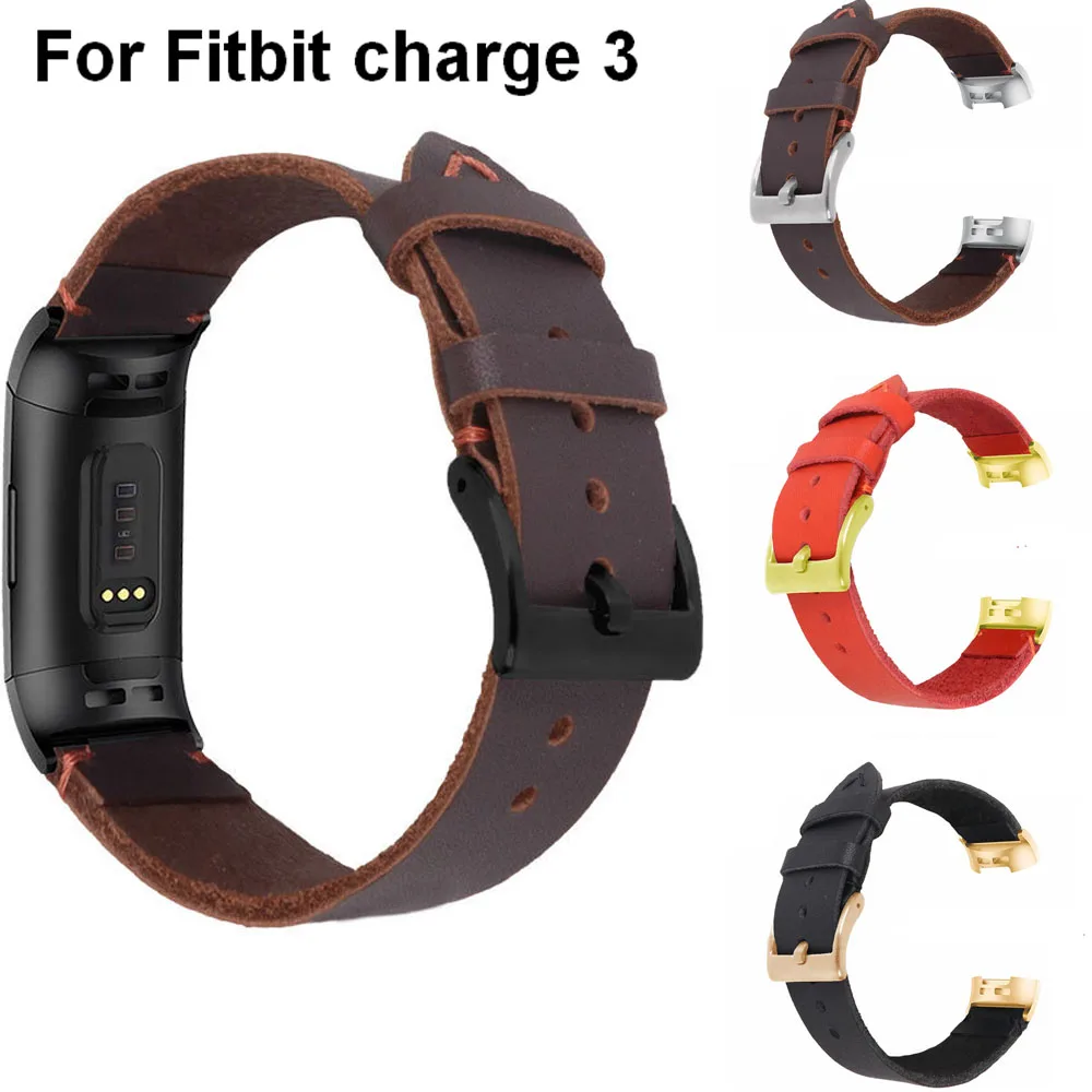 Высококачественный кожаный ремешок для Fitbit Charge 3 Band, сменный ремешок для Fitbit Charge 3 Charge3, браслет