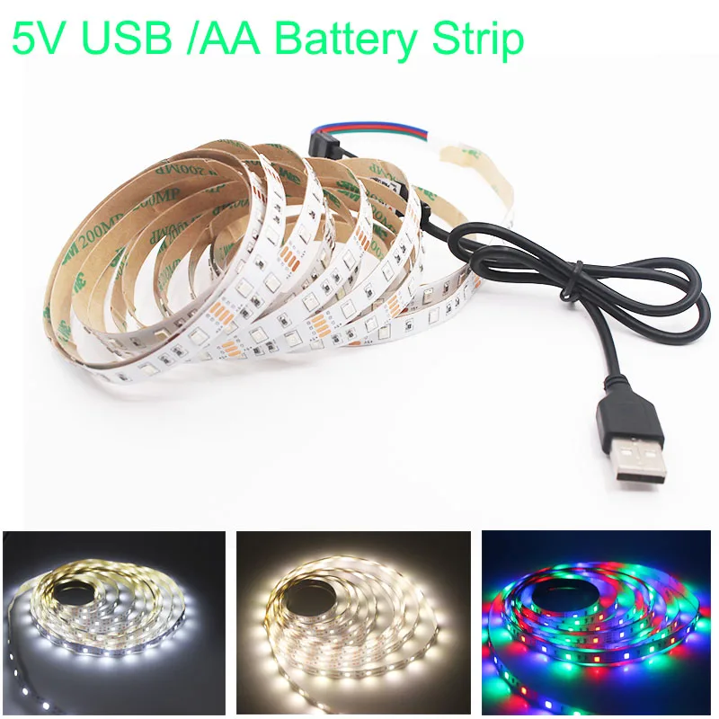 

5M USB LED String Light New year Garland Christma Decor Festoon DC5V RGB LED Strip 2835 Luces Led TV kitchen Background Lighting