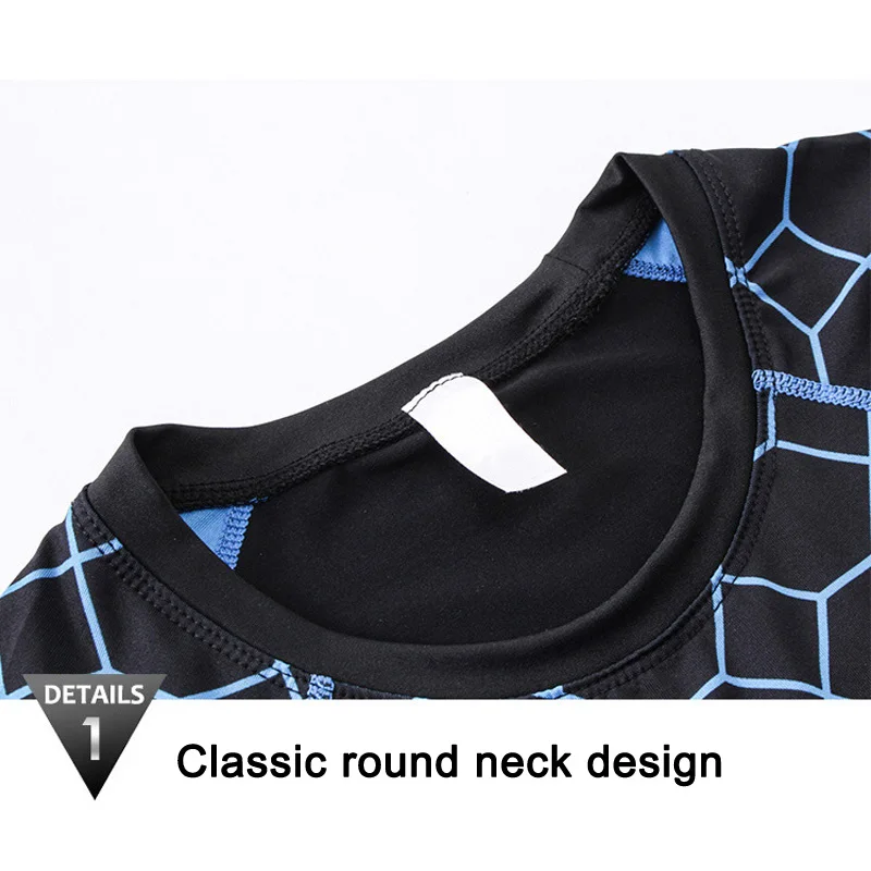 

Hot Men Quick-dry Tight Breathable Printed Sports Shirt with Long Sleeve Round Neck MVI-ing