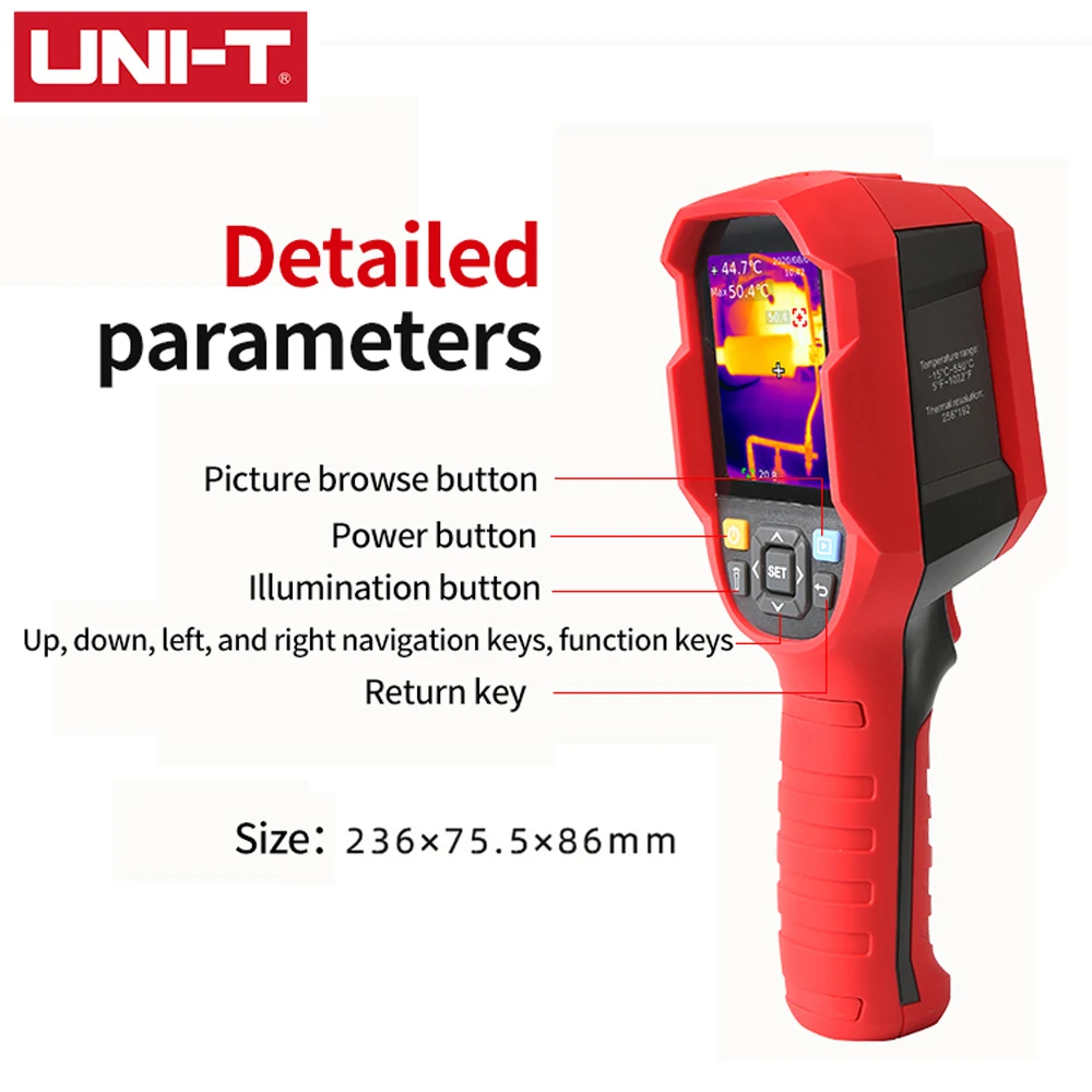 UNI-T UTi260B разрешение 256x192 ручной инфракрасный тепловизор (включая батарею)