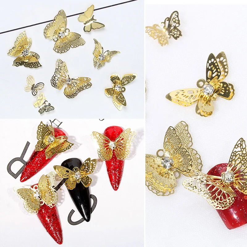 4 шт./компл. металлическая 3D лента для украшения ногтей золотистого цвета