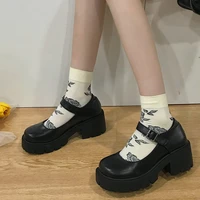 student shoes college girl student lolita shoes jk uniform shoes pu leather heart shaped ankle strap mary jane shoes