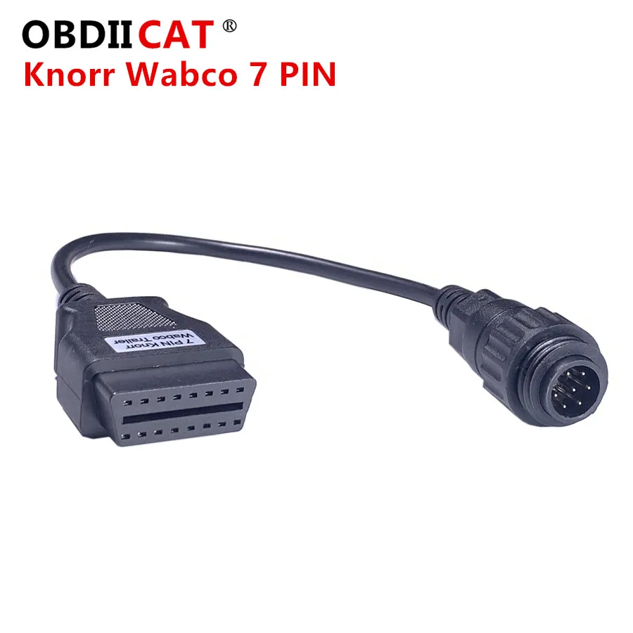 

Knorr Wa-bco 7 PIN 7pin to OBD II 16Pin Converter Cable for diesel Truck for Knorr for Wabco for Trailer