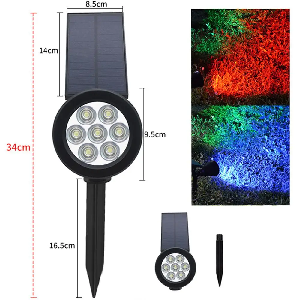 Светодиодный светильник для газона на солнечной батарее водонепроницаемый