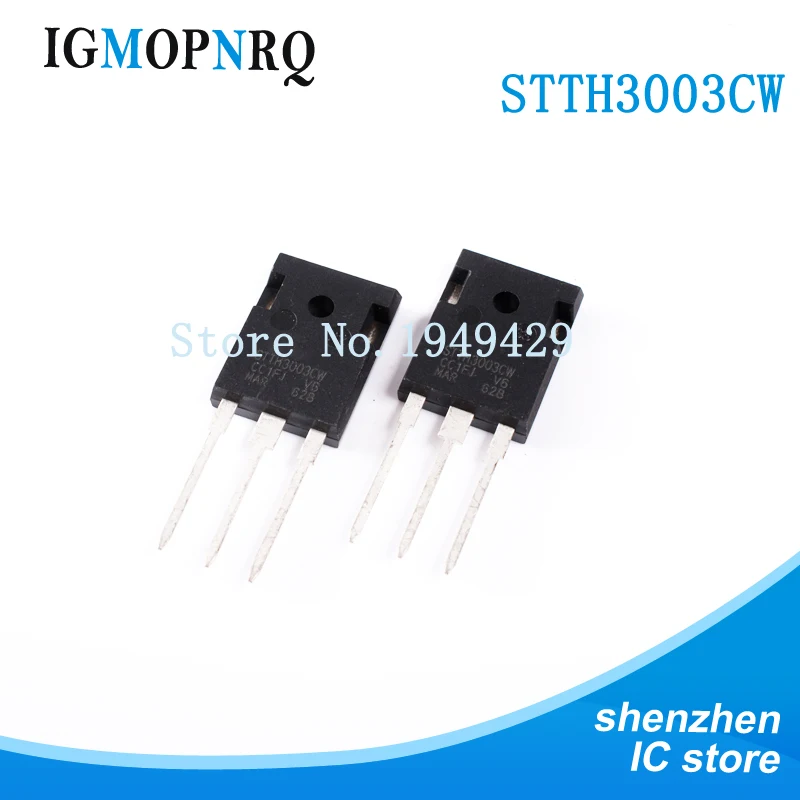 

5 шт. STTH3003CW STTH3003 TO-247 STTH3003C выпрямитель 2x15 Amp 300 Вольт Новый