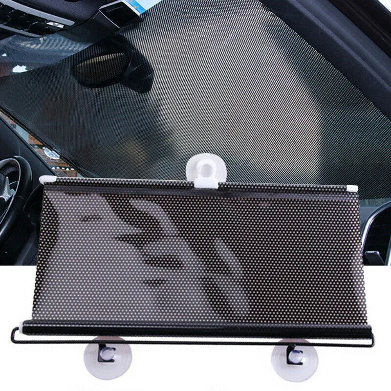 

Baby Car Cover Roller Shades Easy Installation Retractable Roll Shield 2pcs Black