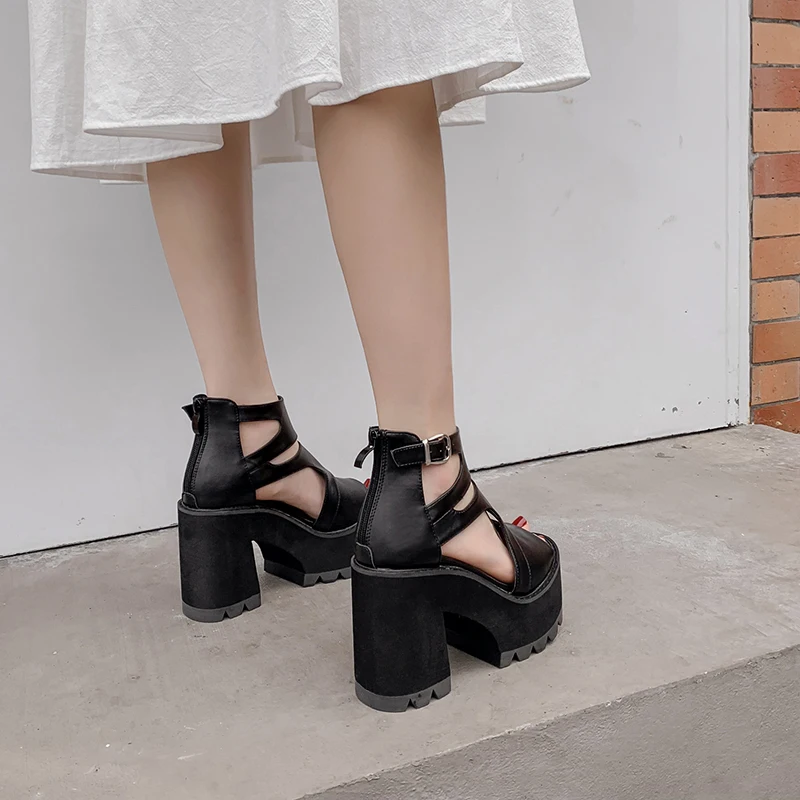 Женские сандалии-гладиаторы на платформе с открытым носком LJB118 | Обувь