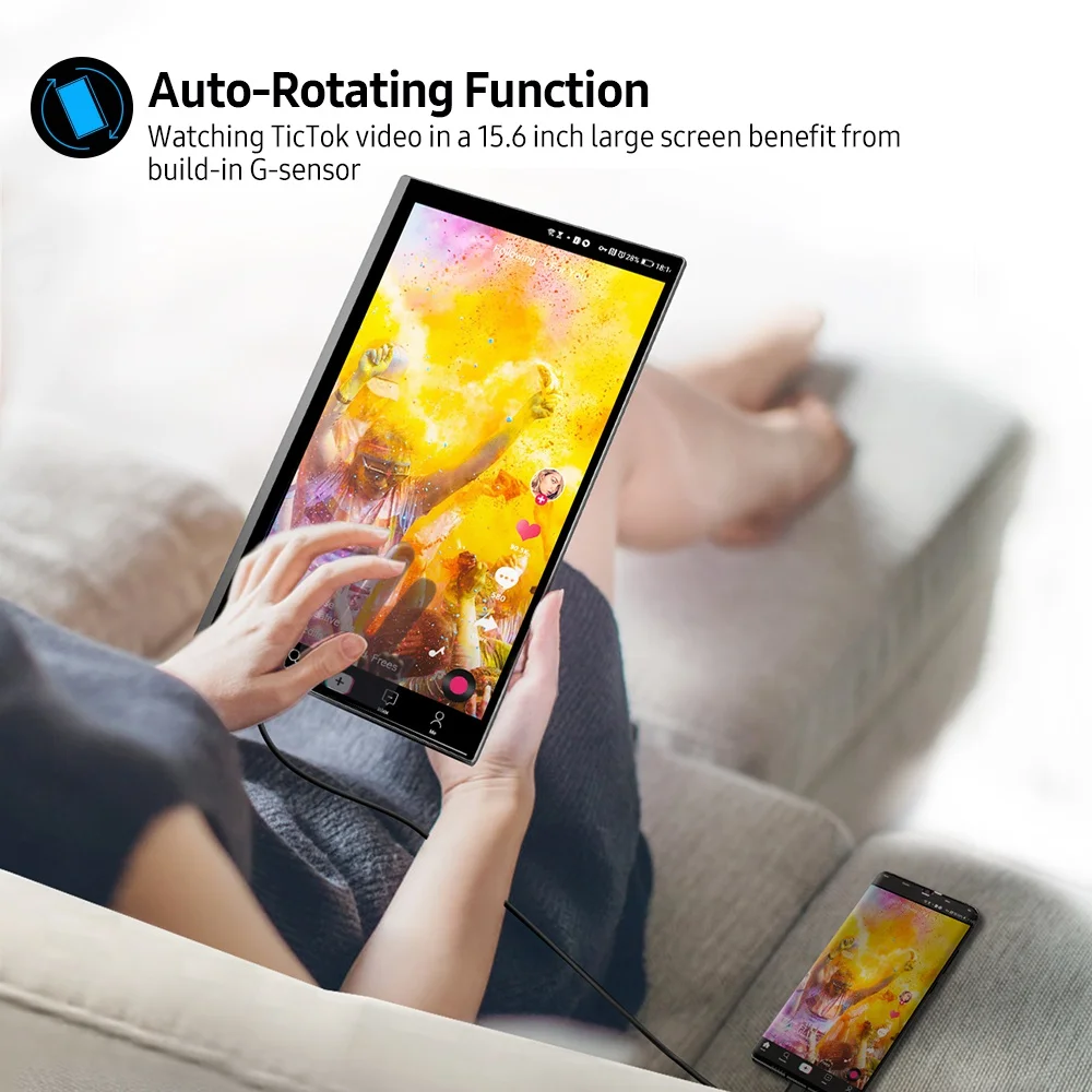 Фото EVICIV Mobile Game Monitor Cube Surfer 15.6 4K Portable Screen Type C One Cable TouchScreen Phone External Display Auto Rotate Компьютеры EVICIV Mobile Game Monitor Cube Surfer 15.6 4K Portable Screen Type C One Cable TouchScreen Phone External Display Auto Rotate Компьютеры