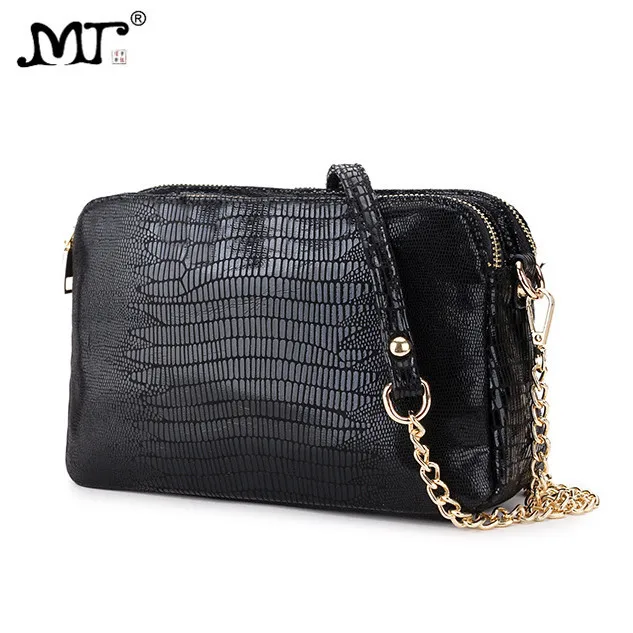 Женская сумка мессенджер MJ маленькая из искусственной кожи с цепочкой и змеиным
