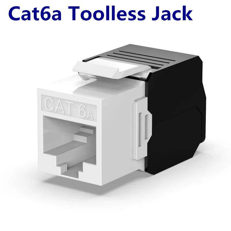 

RJ45 Cat6A Toolless Keystone Jack 10GB FTP Connector Shield Modular Jack Socket Pass Fluke Test Femal Connector cable Adpter
