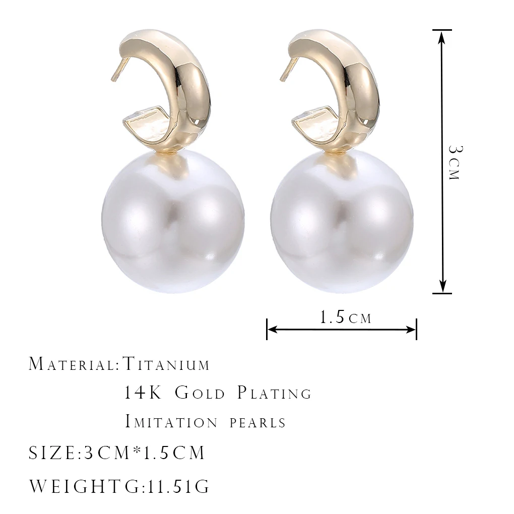 

ONYSS 2021 New Fashion Women Trend Beautiful Jewelry Earring Boho Pearl Earring 14K Gold Plated Earring