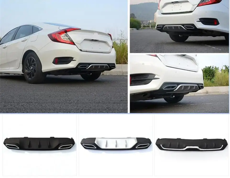 Подходит для Honda Civic 2016 2017 2018 2019 СЕДАН задний нижний бампер диффузор Крышка губ