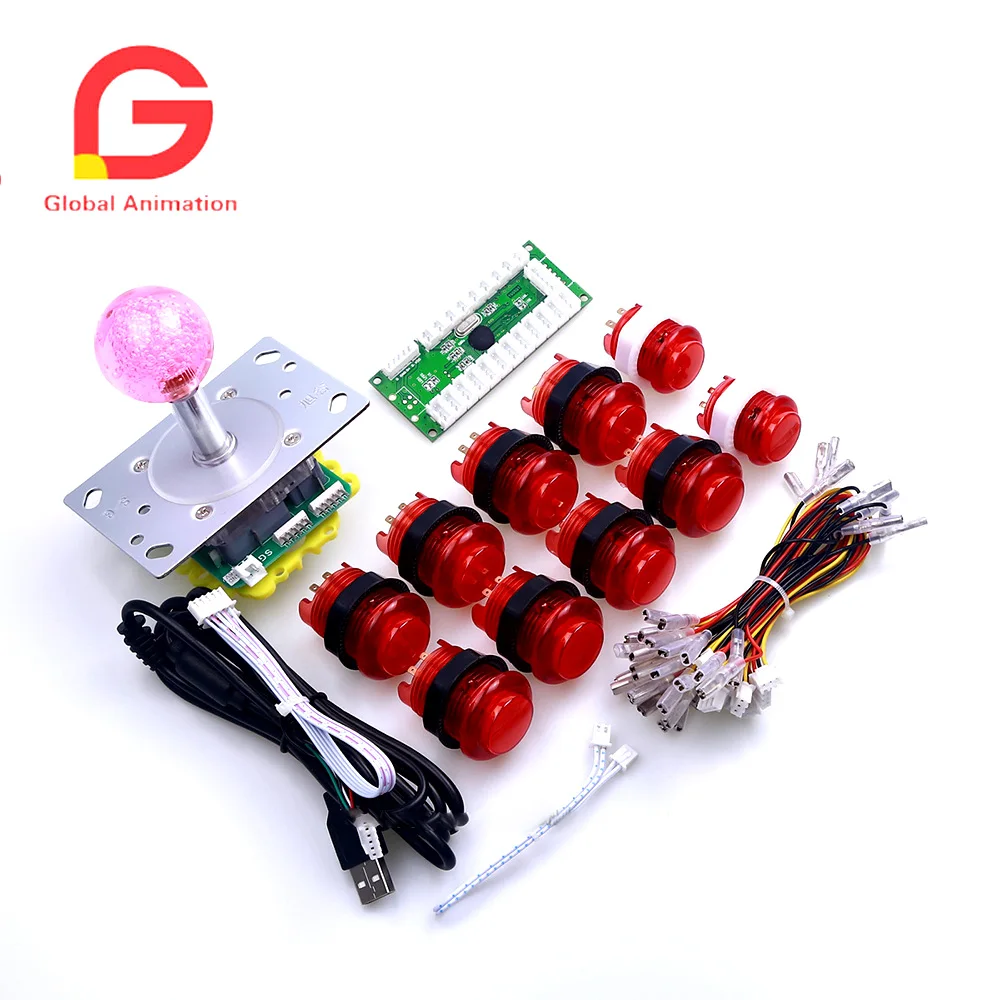 Аркадные игровые комплекты запчасти DIY USB энкодер + ДЖОЙСТИК 10 X Светодиодная