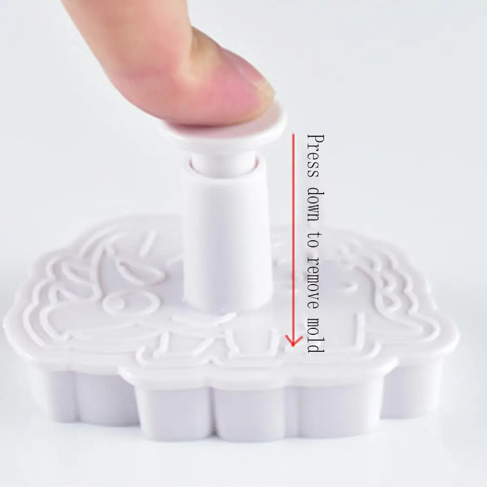 

4Pcs/set Dinosaur Shape Cookie Cutters Plastic 3D Cartoon Pressable Biscuit Mold Cookie Stamp Kitchen Baking Pastry Bakeware