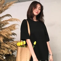 new high quality womans casual solid ladies black white cotton oversize t shirt women tshirt plus size short sleeve o neck