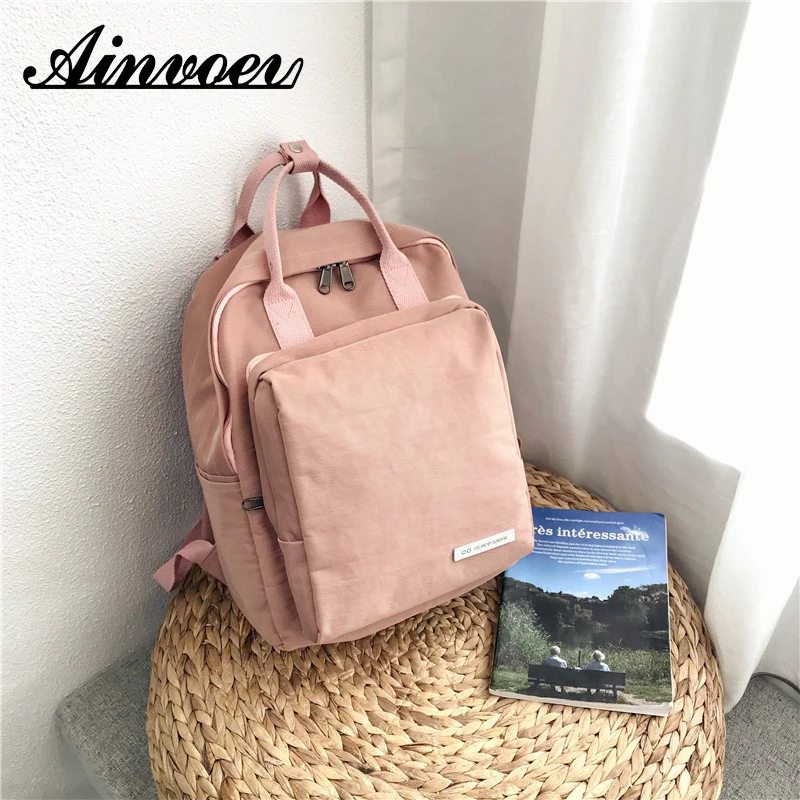 Ainvoev 2019 ulzzang модный рюкзак женский новый однотонный водонепроницаемый корейский