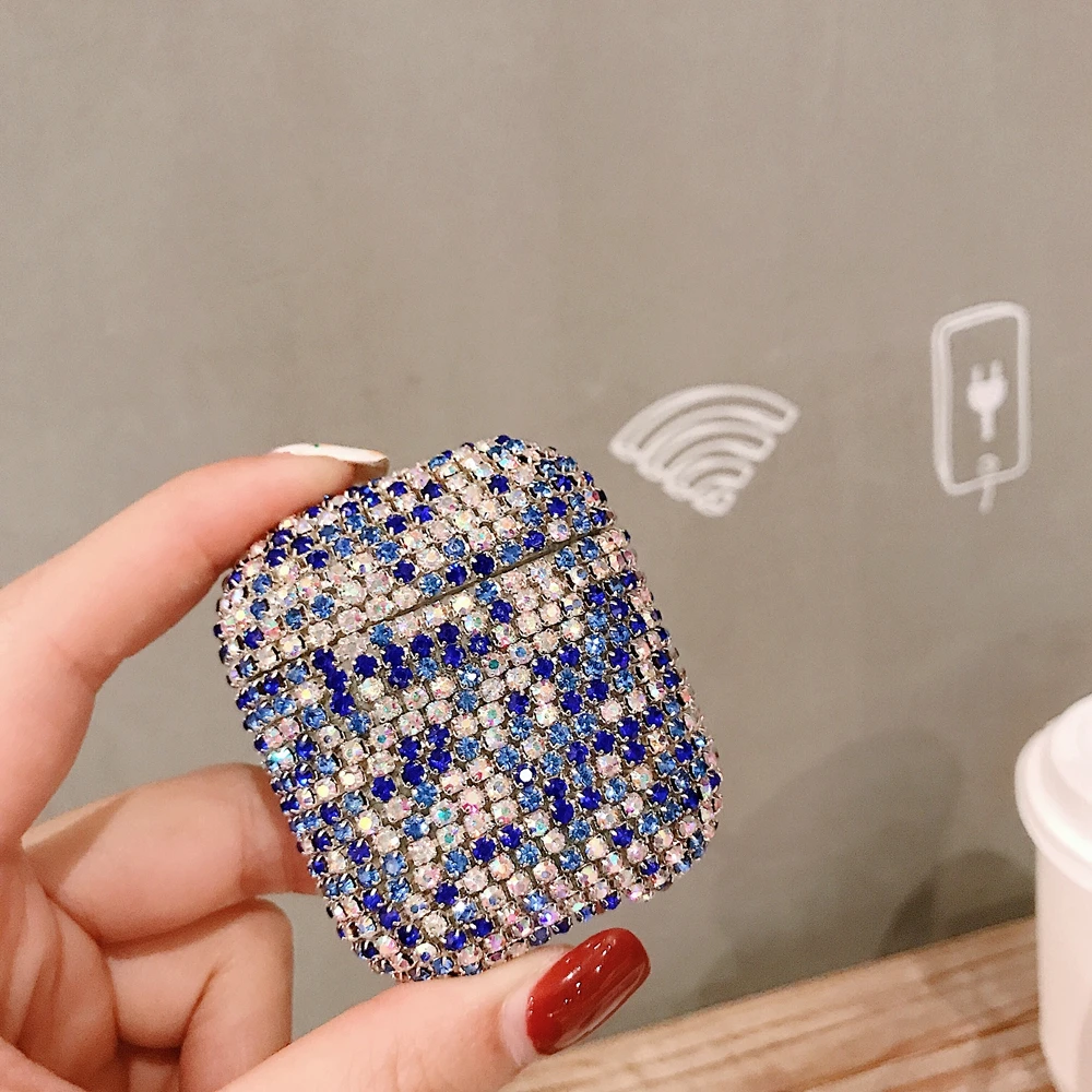 

Luxury Case For AirPods 2 1 Case Glitter 3D Diamond Earphone Cover ForApple Airpods 2 Bling Bling Hard Protect Case For AirPods
