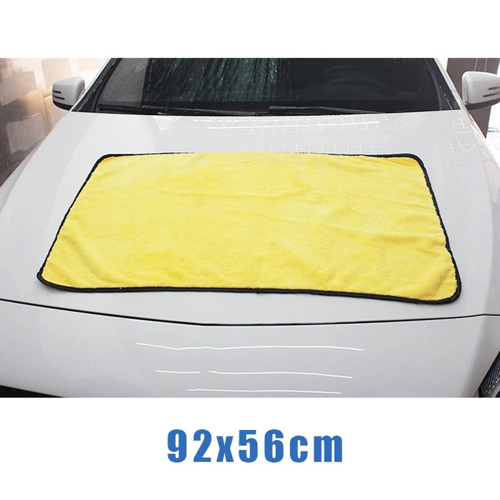 

Extra Large Microfiber Drying Towel Super Absorbent Thick Satin Trim No Scratch Quick Dry Cloth 92*56cm Microfiber Towels