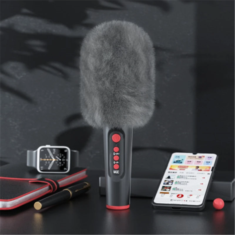 

Bluetooth 5.0 Echo Reverberation Intelligent Noise Reduction Listen and Record KTV Live Broadcast Microphone For Music