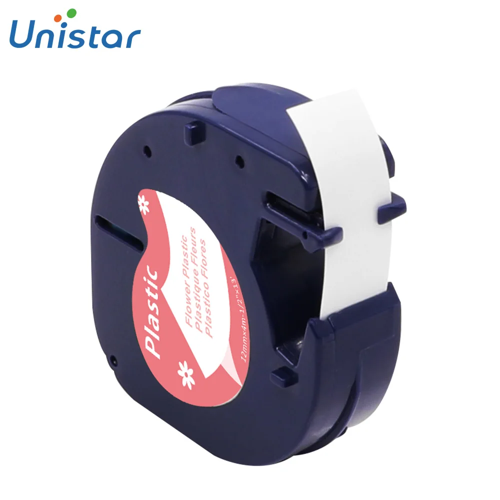 White Flower Plastic 91201 совместимая с DYMO Letratag пластиковая лента 12 мм черная на белом LT 91201 91331 91221 лента для этикеток Dymo Letra принтер тегов - Цвет: White Flower Plastic